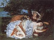 Gustave Courbet Young Ladies on the Bank of the Seine china oil painting reproduction